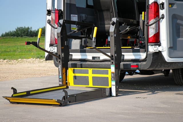 BraunAbility wheelchair lift in a Ford Transit mobility van by MoveMobility Canada