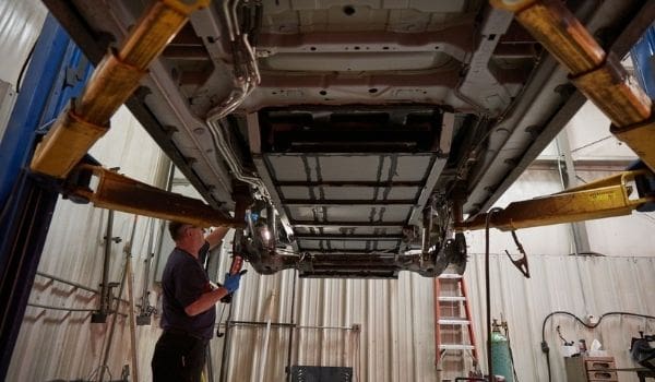Service work on a vehicle