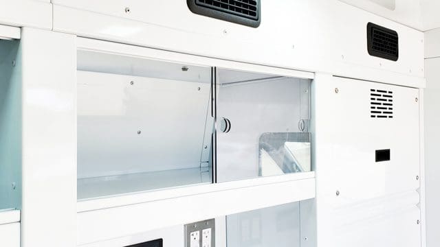 Slide open medicine storage cabinets