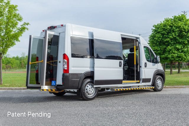 patent pending rear entry microtransit van