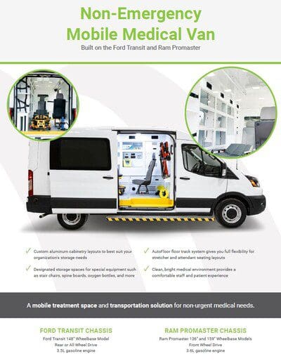 Screenshot of Non-EMS mobile medical van brochure