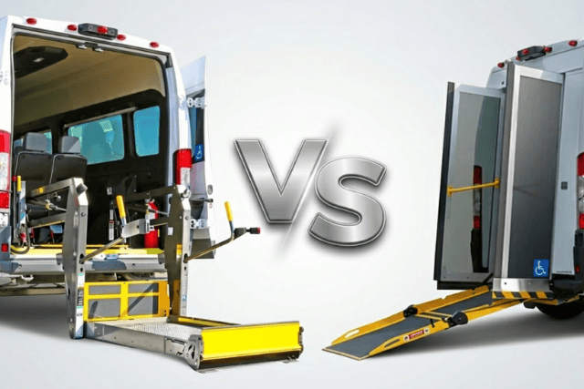 Dual post vs single post wheelchair lift comparison van