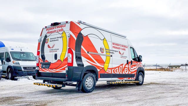 Vehicle wrap on a medical van