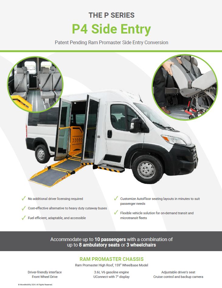 P4 Side Entry Accessible Van Brochure 2024 - Front Page