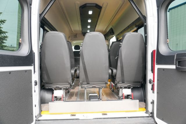 Rear view of the Dialysis Patient Transport Van